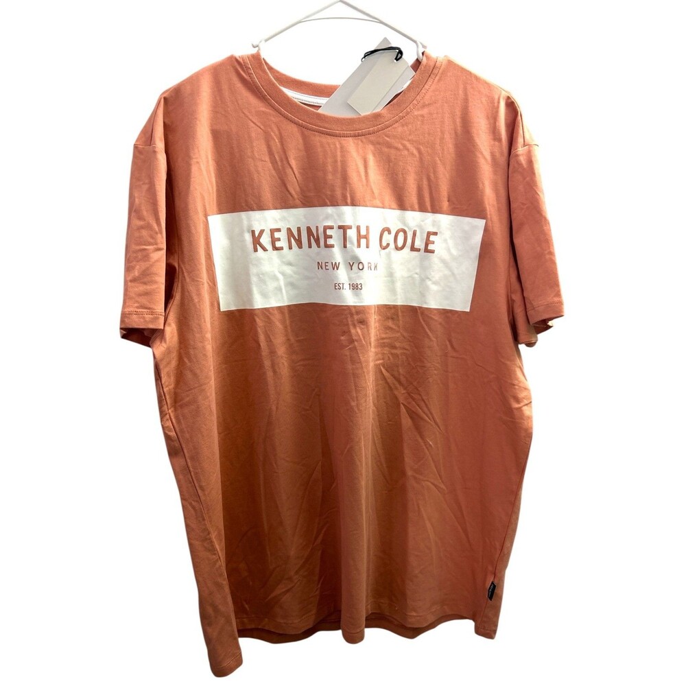 Kenneth Cole New York Mens Logo T-Shirt Rose Size XL NWT Classic Cotton